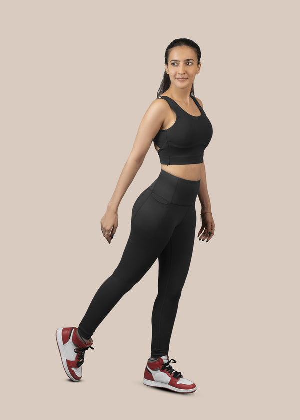 High Impact full coverage sports bra - Black - 2