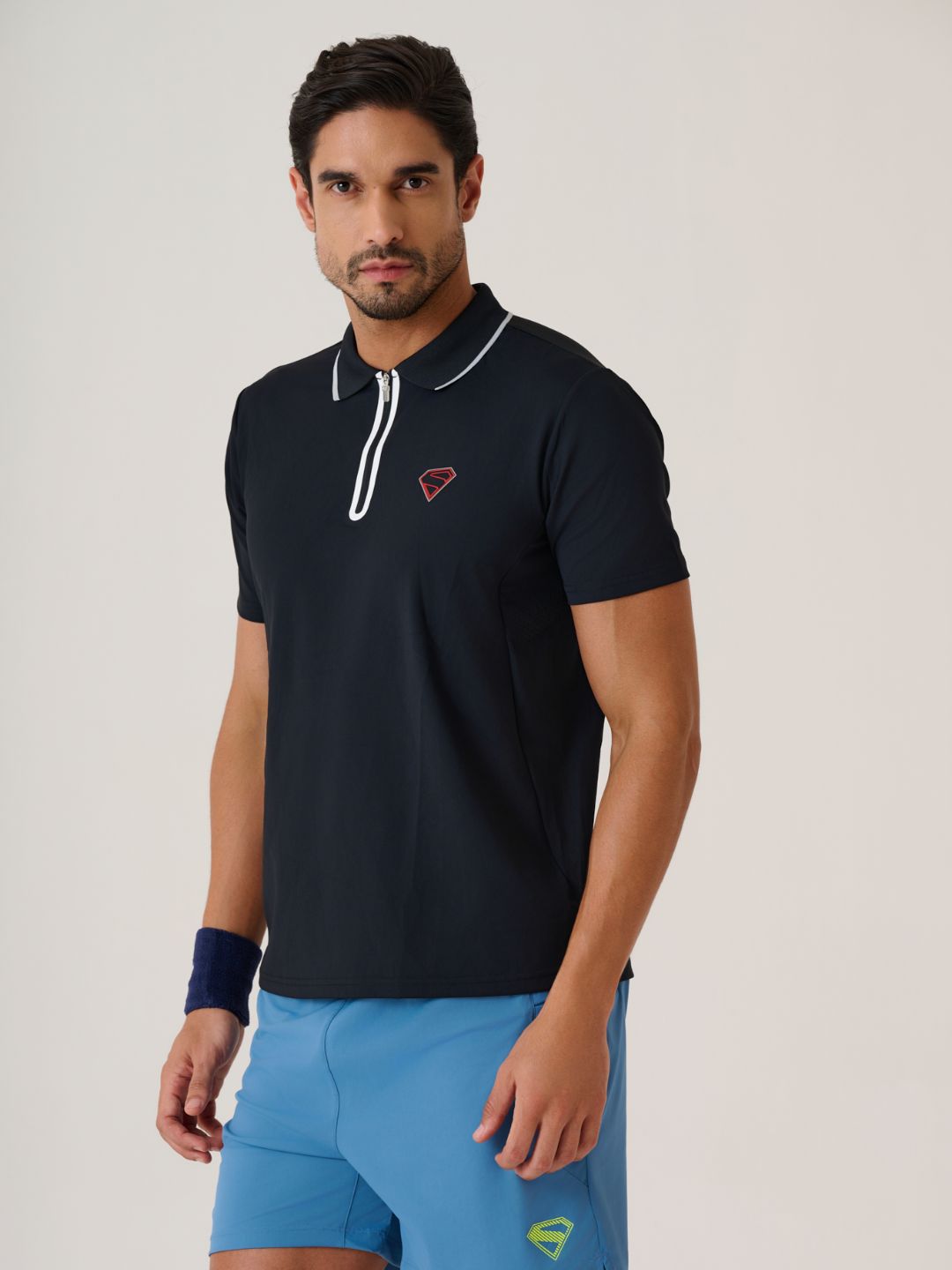 Men Superman high Performance Tee - JetBlack