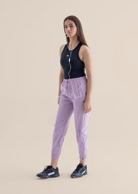 Women Zipper Pocket Pants - Lavender - 2