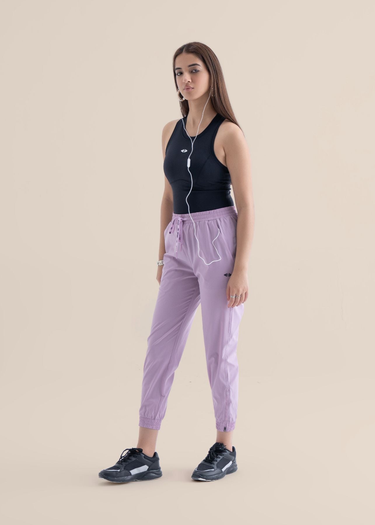 Women Zipper Pocket Pants - Lavender - 2