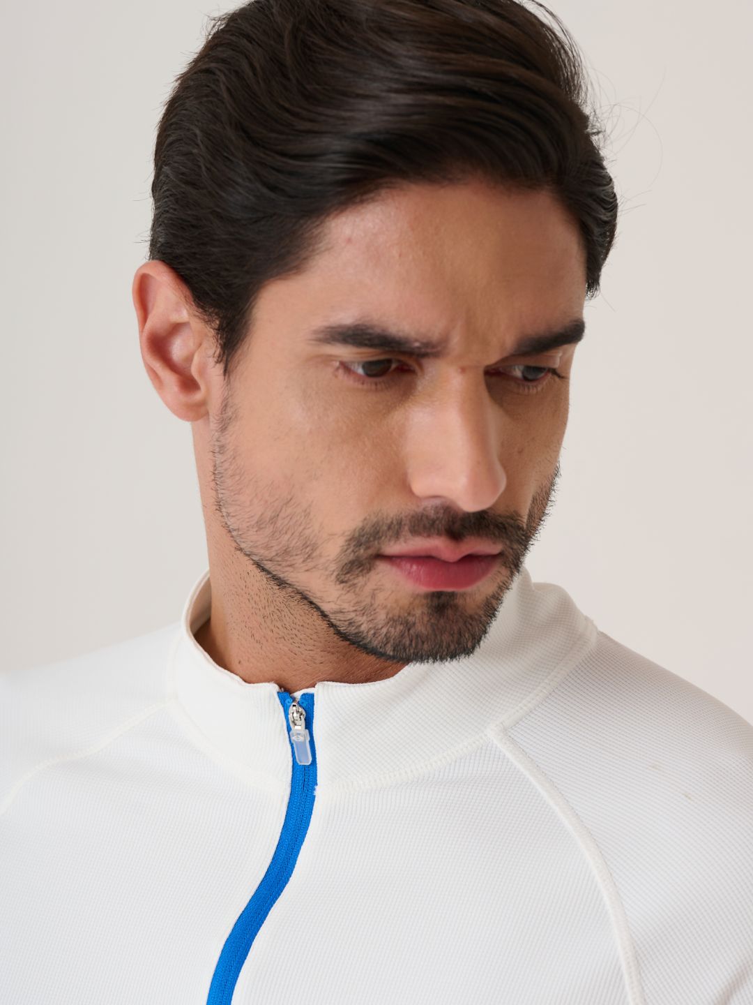 Men Long Sleeve Strch Flex Tee 
- White