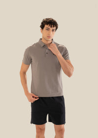 Men Lightweight Polo Tshirt Brown - 1