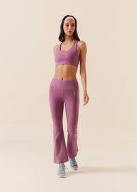 Women Pocket Flare Leggings - Grape Nector - 2