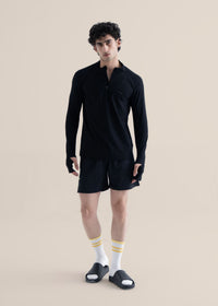 Men Quick Dry Workout Shorts - Black - 2
