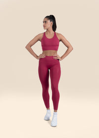 StrchFlex Training Leggings - Maroon - 2