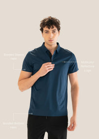 Men Premium Polo Navy Teal - 3