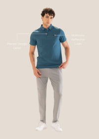 Men Bonded Polo Crystal Teal - 3