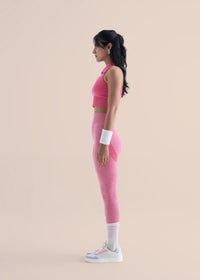 Women Seamless Flare Workout Leggings - Pink - 5