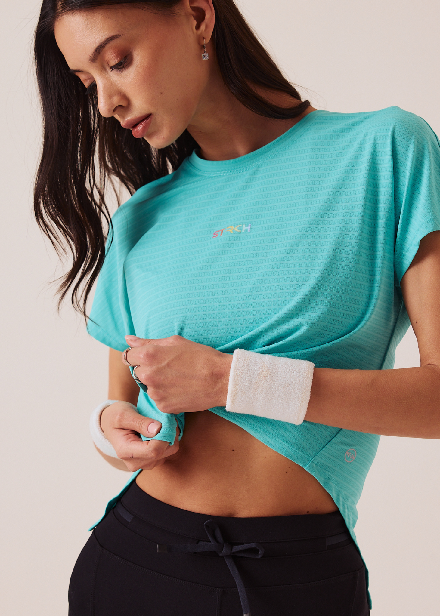 V-Back Tie Top - Turquoise