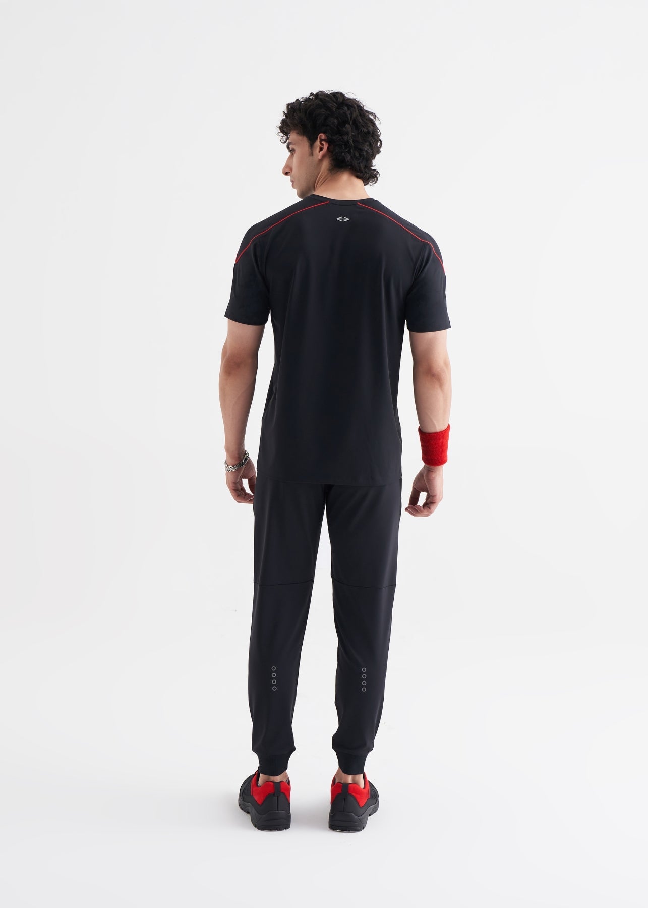Men Ribbed Waistband Joggers Black - 4
