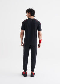 Men Ribbed Waistband Joggers Black - 4