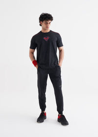 Men Ribbed Waistband Joggers Black - 5