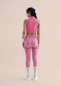 Women Seamless Flare Workout Leggings - Pink - 7