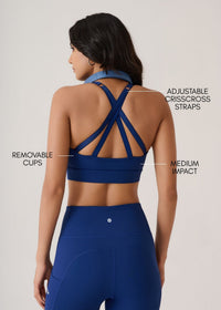 Power Yoga-Edit Sports Bra-Navy