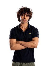 Men Slim Fit Polo Tshirt Black - 1