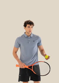 Men Lightweight Polo Tshirt Light Slate Grey - 1