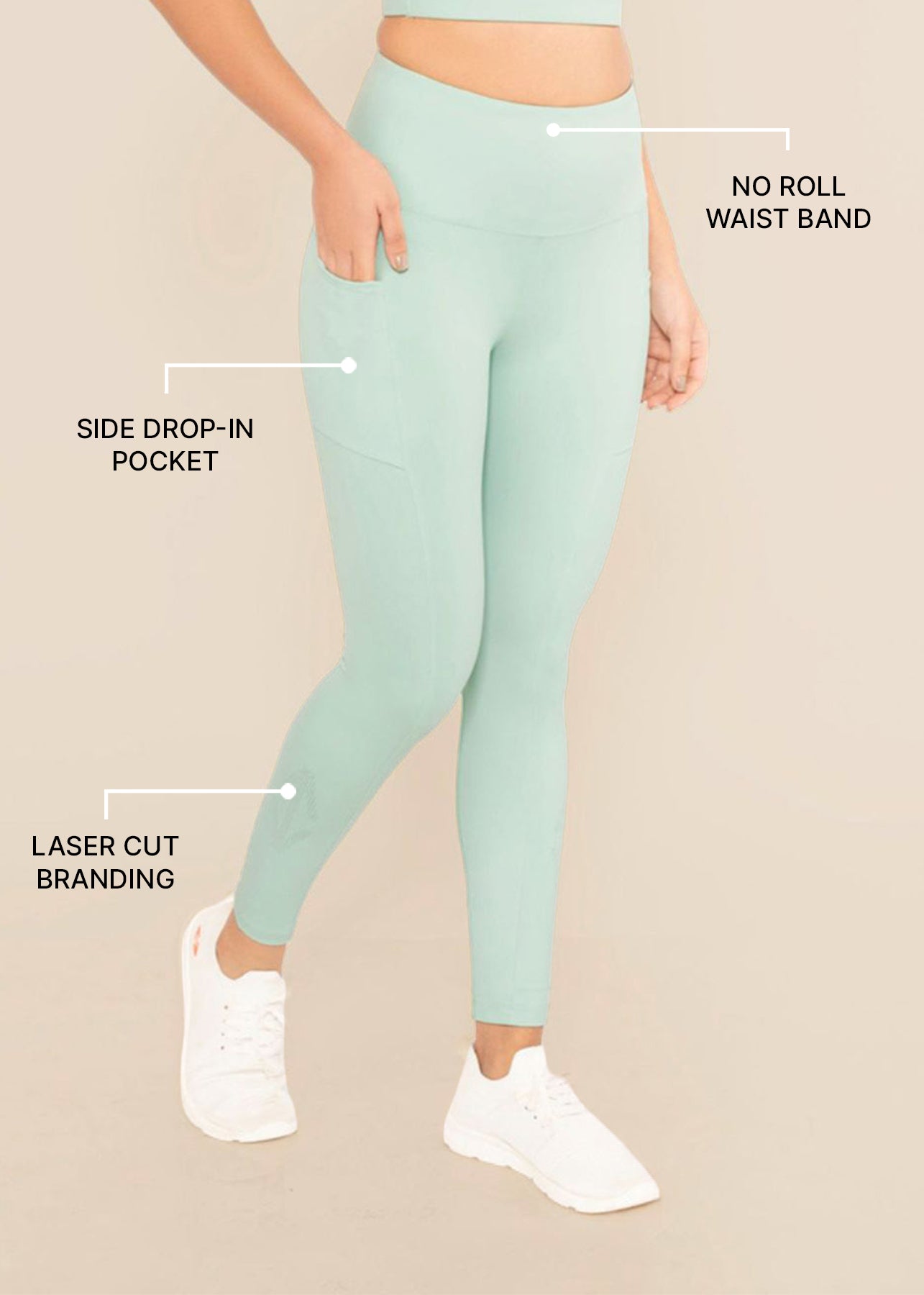StrchFlex Workout Leggings - Mint Green
