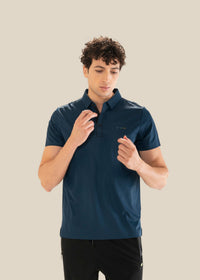 Men Premium Polo Navy Teal - 1