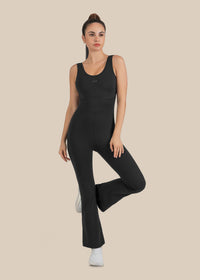 Women Cross Back Jumpsuit - Black - 1