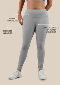 Women Gym To Yoga High Waist Leggings - Ultimate Grey - 3
