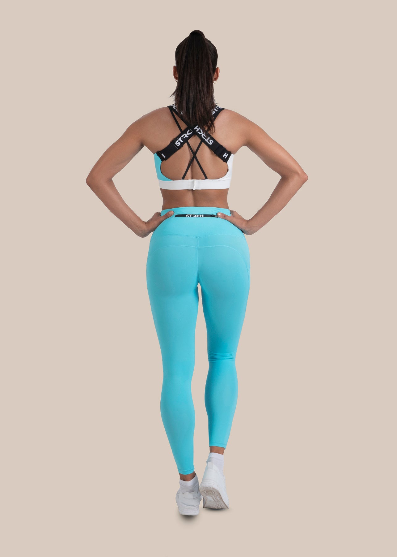 StrchFlex Medium support sports bra - Cyan Blue