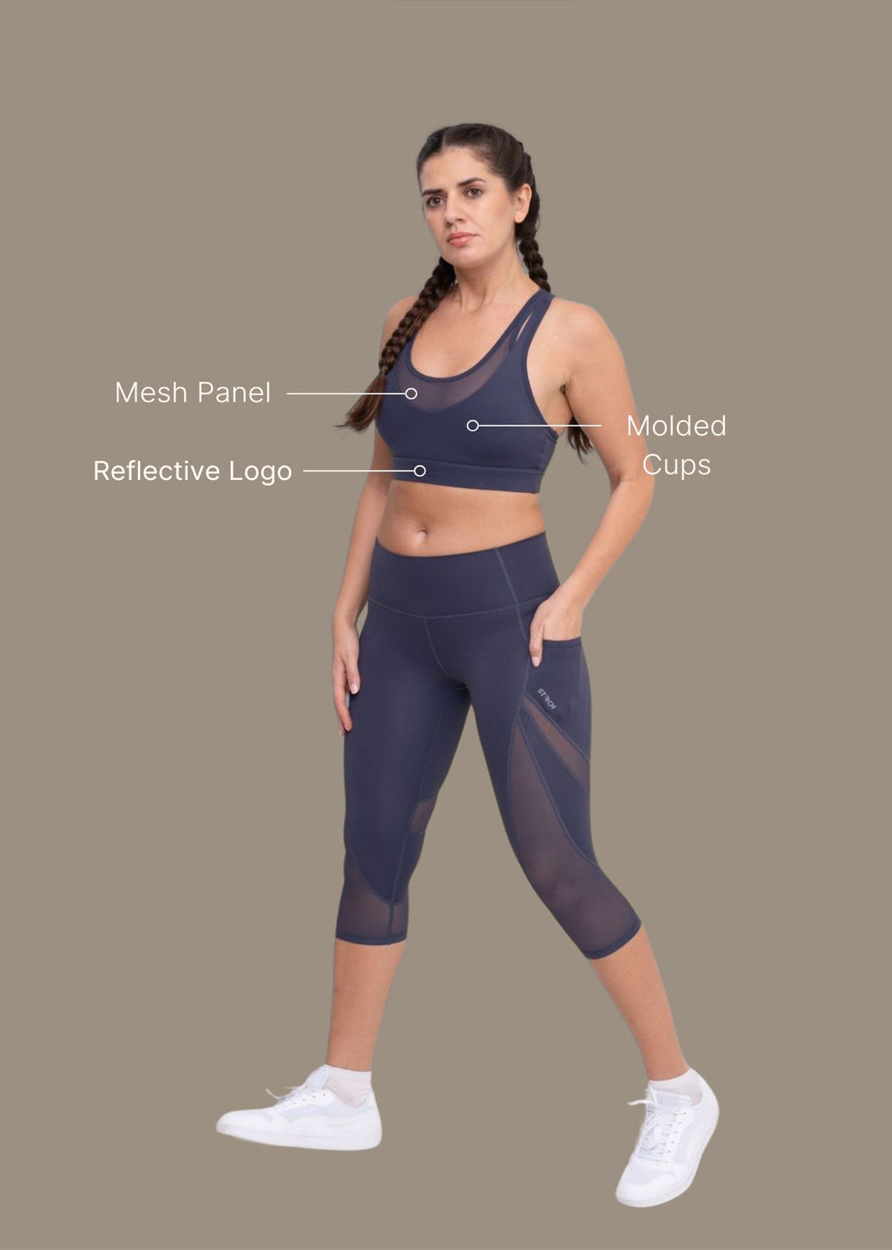 High Impact Breath-easy Sports bra - Dusty Blue