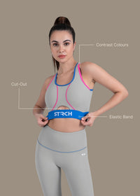 StrchFlex Light Performance Soprts bra - Grey - 3