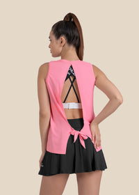 Strch Flex Tie-Back Tank - Pink - 2