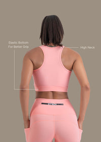 High Impact Basic Workout Sports Bra - Peach - 3