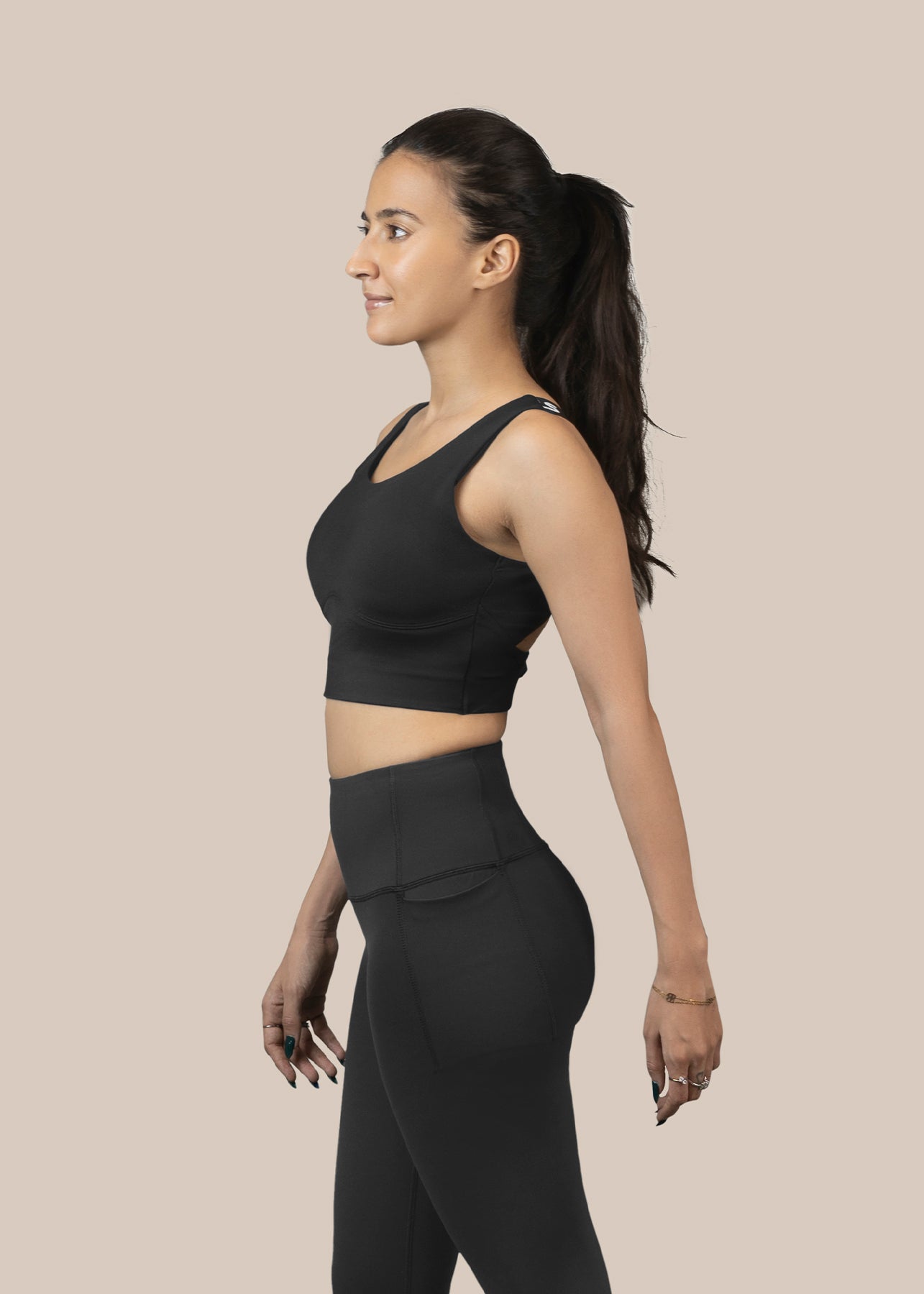 High Impact full coverage sports bra - Black