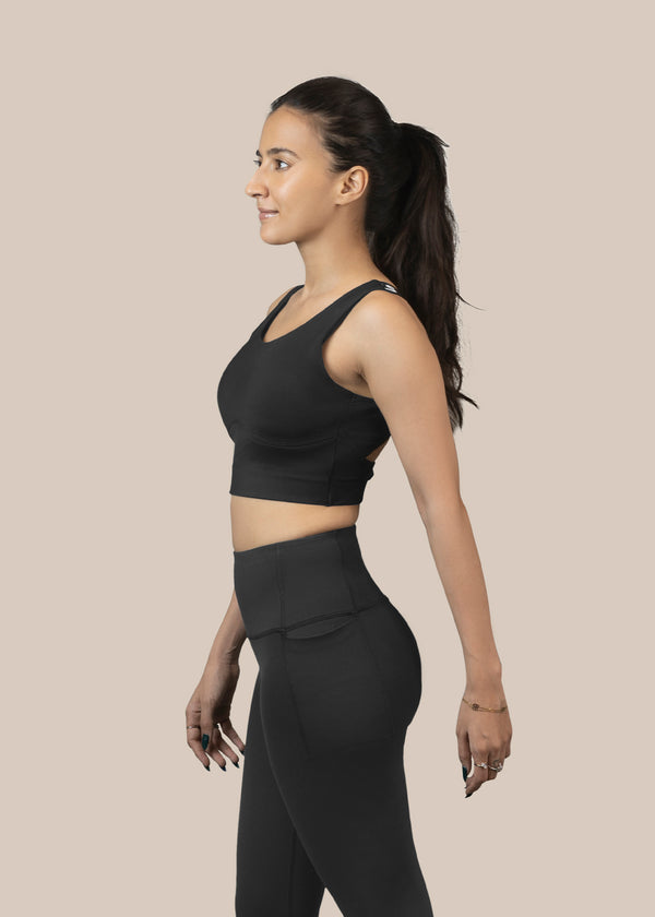 High Impact full coverage sports bra - Black - 4