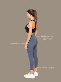 StrchFlex Ankle length leggings - Dusty Blue - 3