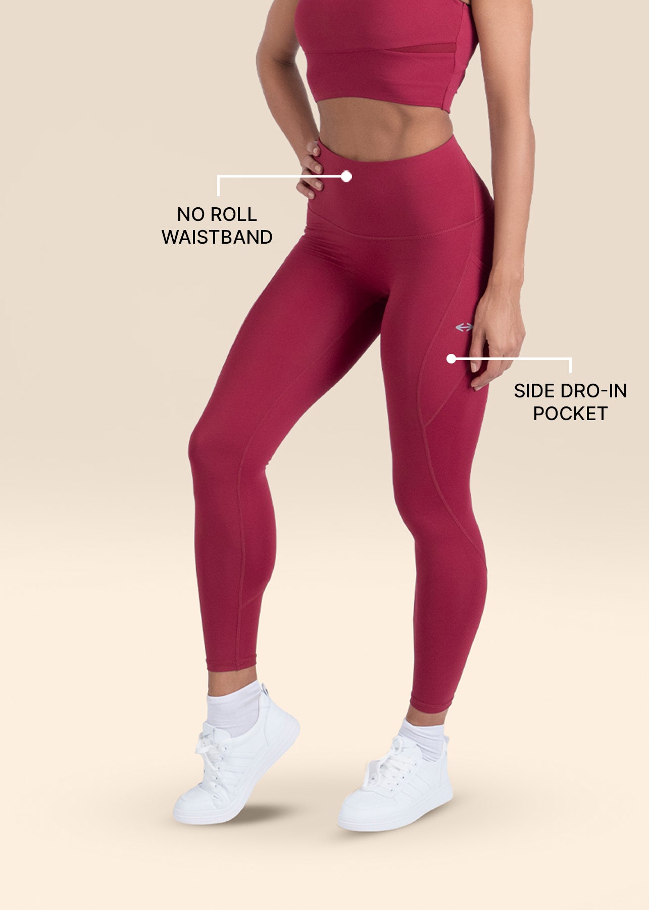 StrchFlex Training Leggings - Maroon