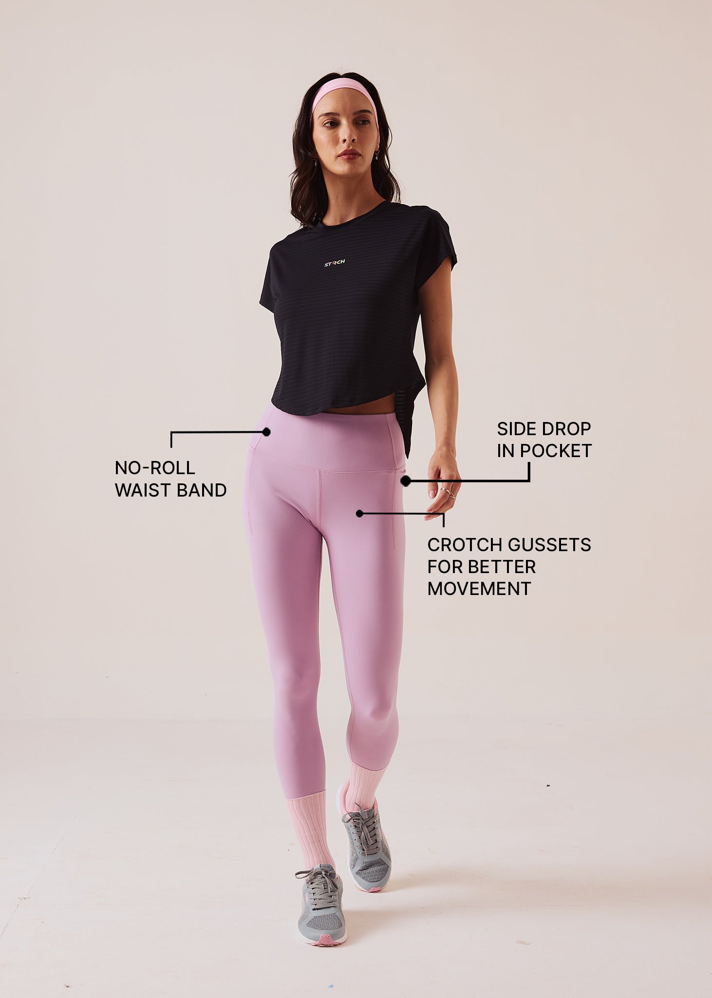 Women Gym-to-Yoga High Waist Leggings - Lavender - 3