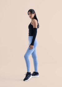 Women Seamless Workout Leggings - Majestic Blue - 6