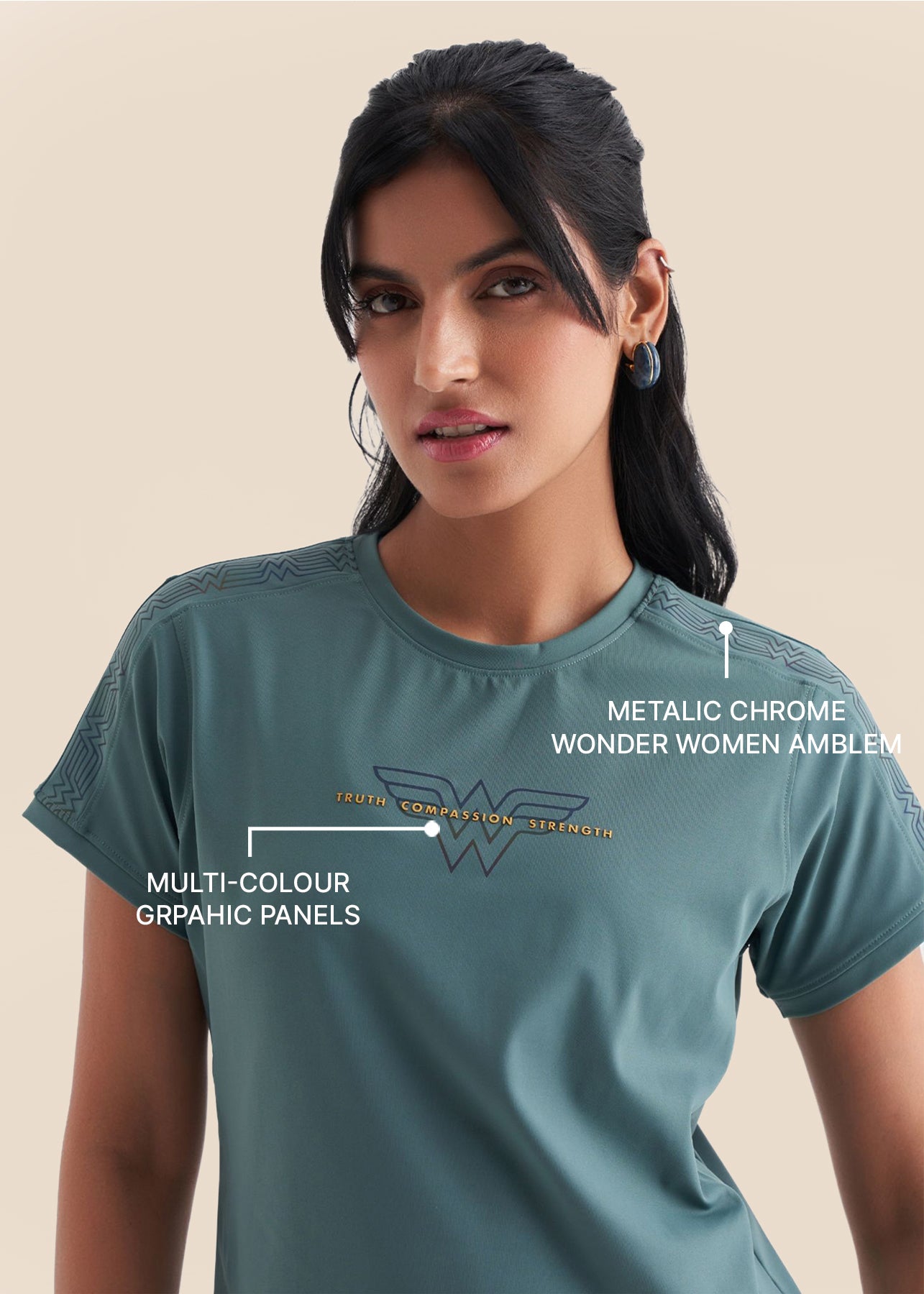 Wonder Women Workout Tee - Pine