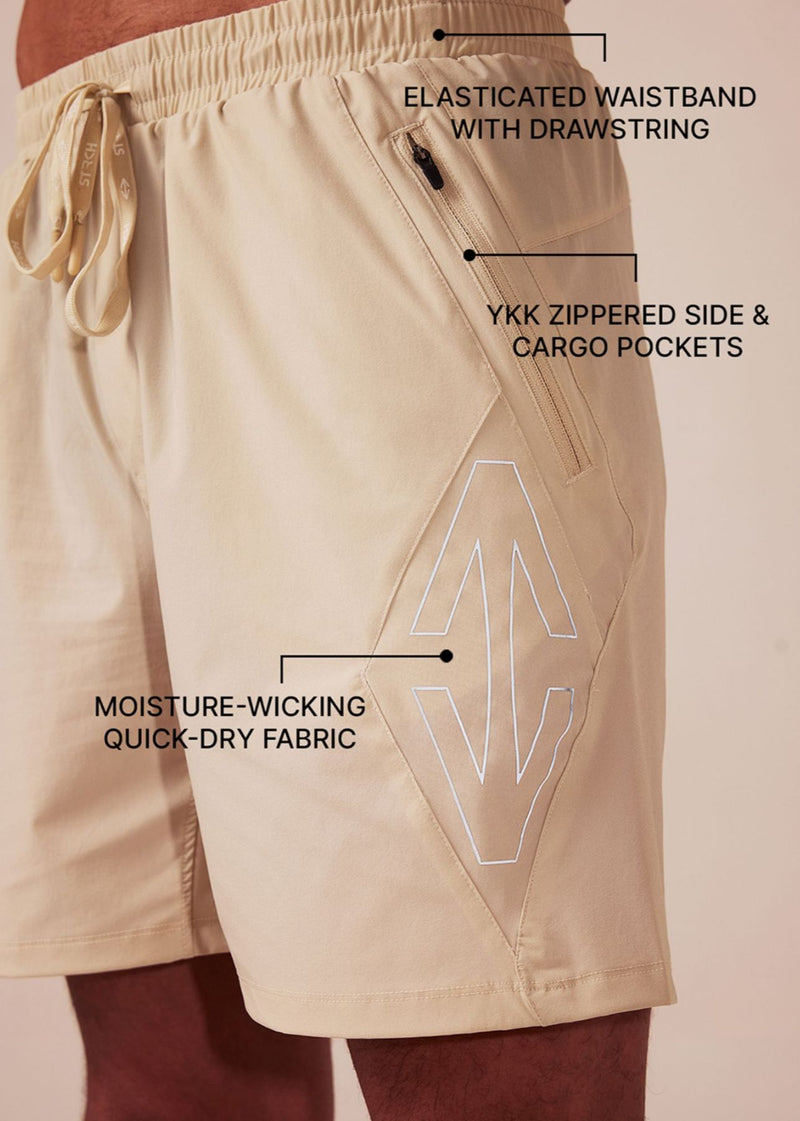 Men Regular Fit Gym Shorts - Fawn