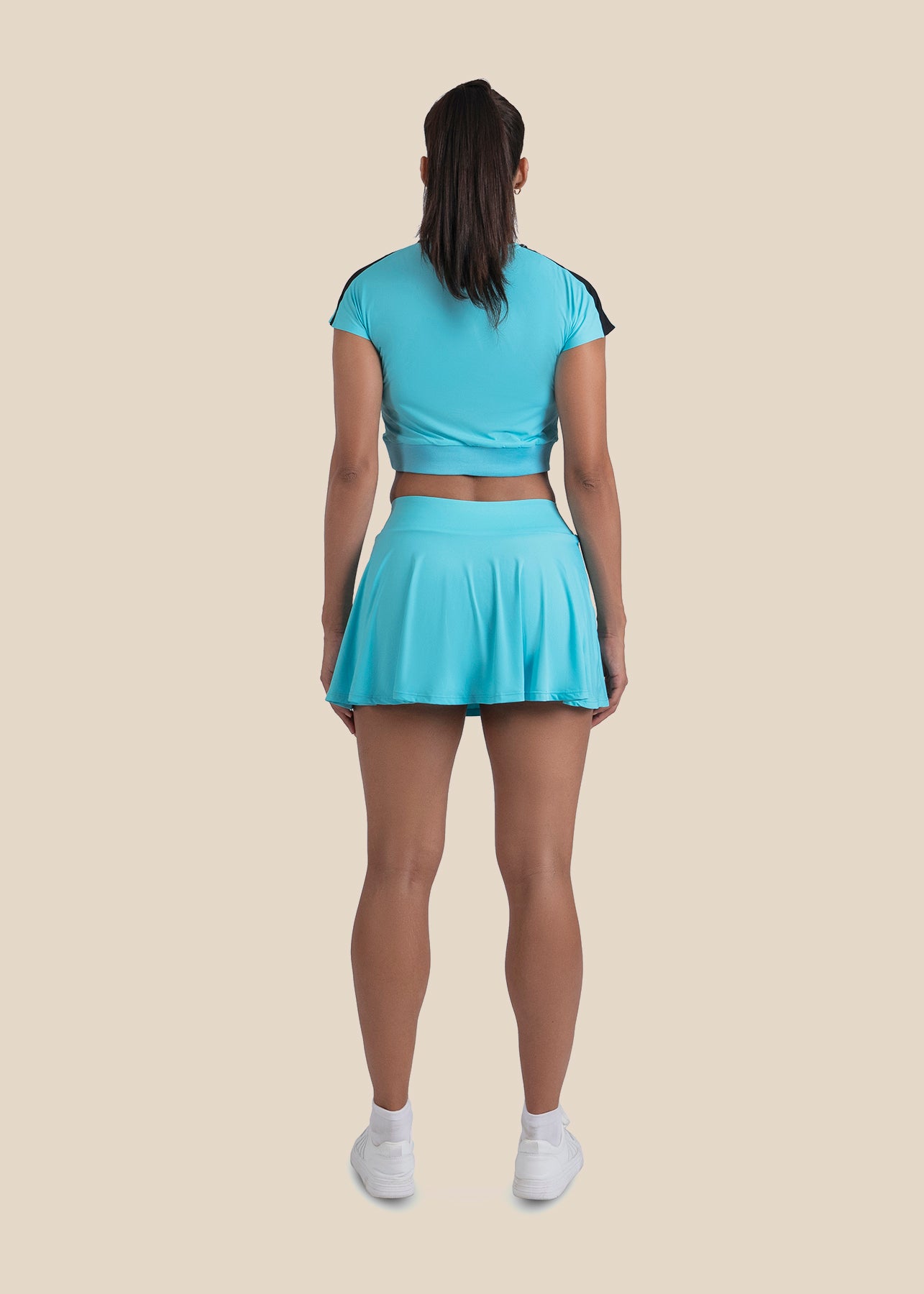 Gym core Cropped Tee - Cyan Blue