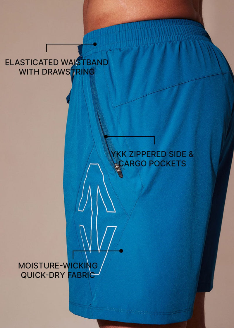 Men Regular Fit Gym Shorts - Teal
