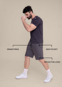 Men 4 Way Flex Shorts Grey - 3
