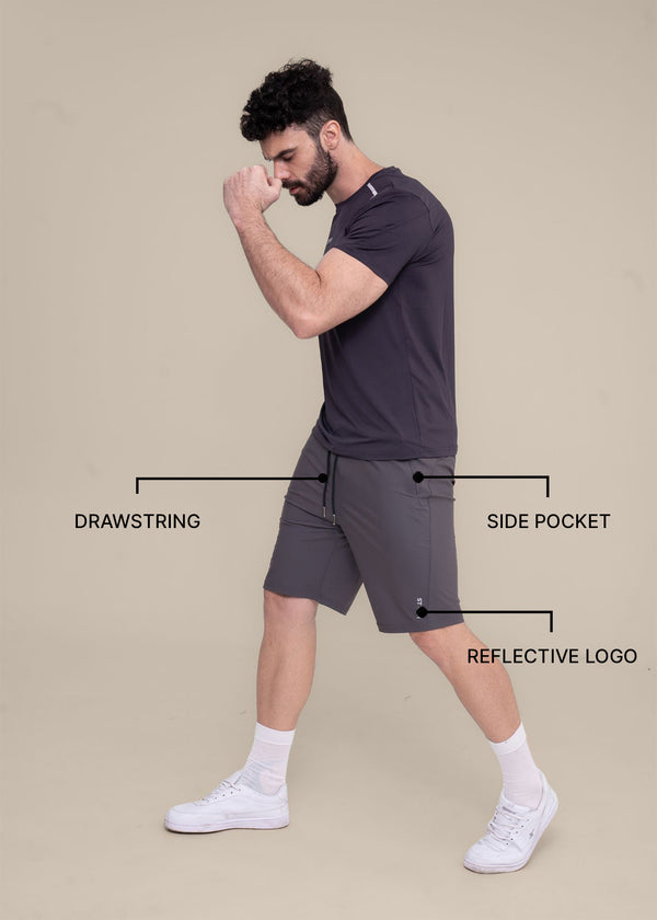 Men 4 Way Flex Shorts Grey - 3