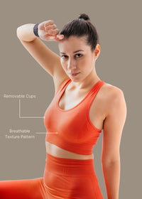 Sytrch Hyflo seamless  sports bra - Coral - 3