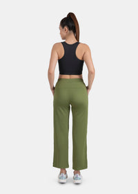 Women Dual Pocket Track Pants Olive - 4