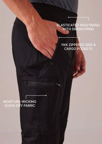 Men Cargo Gym Joggers - Black - 3