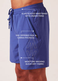 Men Regular Fit Gym Shorts - Slate Blue - 3