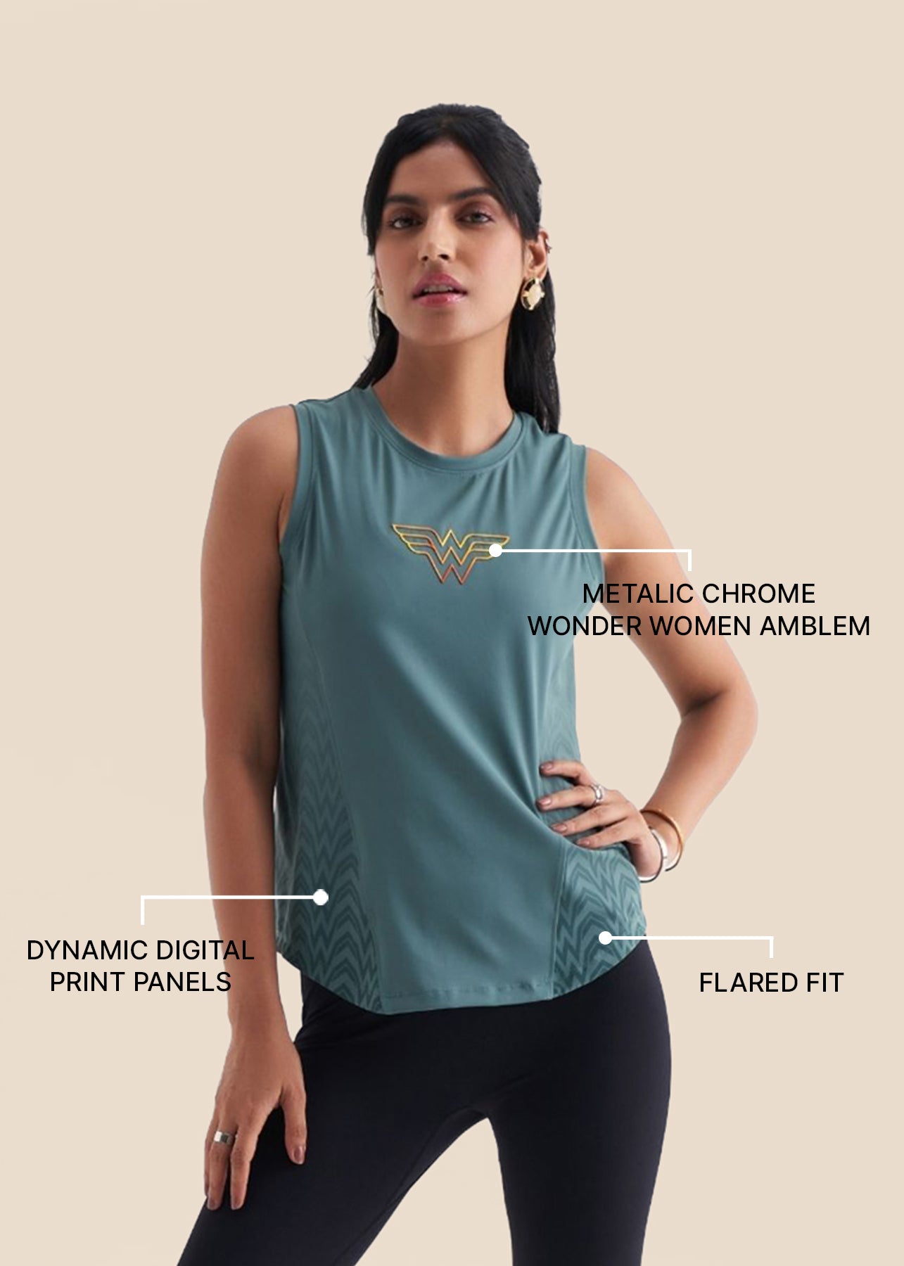 Wonder Women Workout Tank Top - Pine