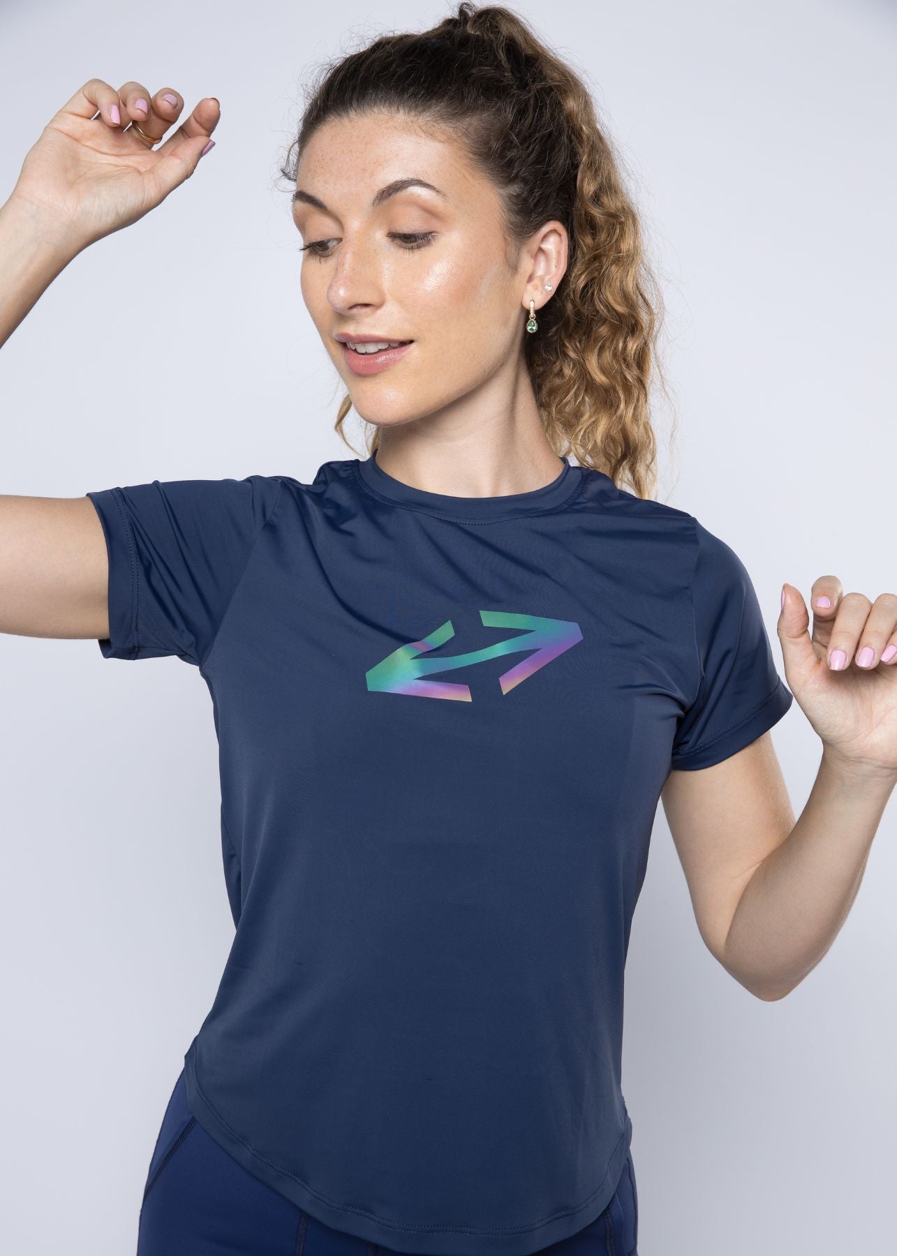 Women Gym Tshirt Navy Blue - 1