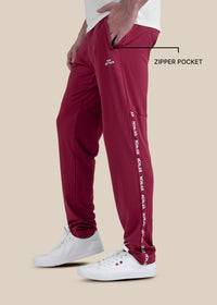 Men Straight Fit Track Pants - Maroon - 3