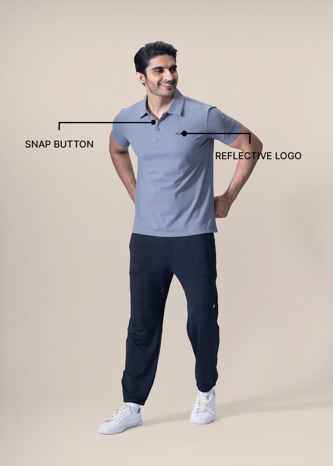 Men Active Polo Tshirt - Grey - 3