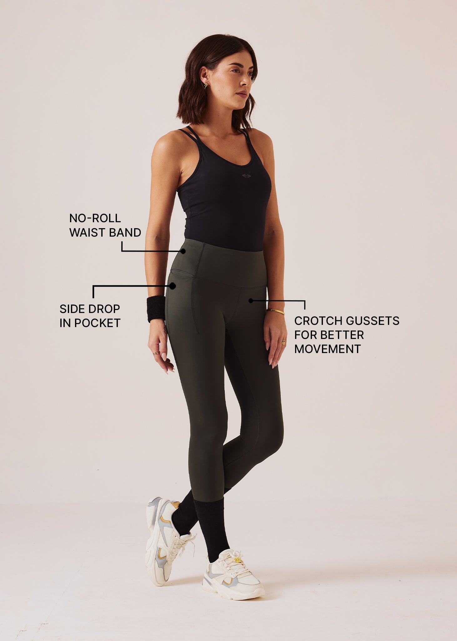 Women Gym-to-Yoga High Waist Leggings - Olive - 3